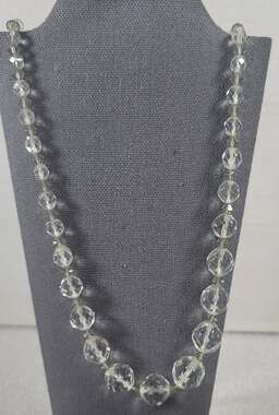 VTG Carol Dauplaise Clear / Smoky Multi Size Beads 14" Necklace